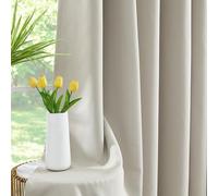 Rosehill Designs Room Darkening Curtain for Bedroom 2 Panels Triple Weave Thermal insulated Drape Noise Reducing Grommets Top Blackout Window Curtain for Living Room, Beige, 46 "W x 72 "L