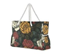 Rosehips Sturdy Tote Bag Women with Side Pocketes Tote Bag Travel Travel Essentials Beach Gifts Birthday Gifts for Women