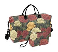 Rosehips Travel Bag Large Carry On Airport Bag Large Gym Bag with Toiletry Bag for Travel 2 Pcs Set