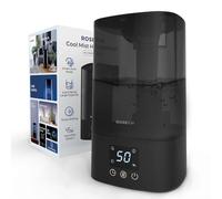 Rosekm Automatic Humidifiers for Bedroom Large Room, 4.5L Cool Mist Humidifier for Home & Plant with Timer & Humidity Sensor, Last Up to 18H on High Setting, Auto Shut-Off, 360° Nozzle (Black)