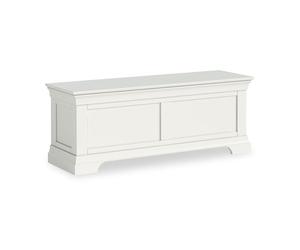 RoselandFurniture Colette White Wooden Blanket Box Ottoman Storage Box | Fully Assembled Large Traditional Painted Trunk, Shoe Storage Bench or Toy Chest for Bedroom, Hallway or Kids Room