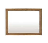 RoselandFurniture Zelah Oak Large Wall Mirror for Living Room with Wooden Frame 120x89cm | Rustic Solid Wood Rectangular Vanity Make Up Mirror for Bathroom or Bedroom