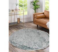 Roseley 110cm Super Soft Round Shaggy Rug For Home Office Thick 4cm Pile Safe for Children & Pets Oeko-Tex Low Static [Silver]