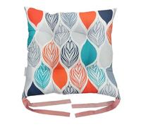 Roseley 1pc Tropical Pattern Microfiber Chair Cushion, 36 x 36cm, 7cm Thick, Washable, Hollow Conjugated Filling, Square, Indoor & Outdoor, 1 Count