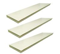 Roseley 3pc Floating Shelves 118cm Long Grooved Ivory Shelf Decorative Wall Display Invisible Mounting For Bathroom Living Room Bedroom Office