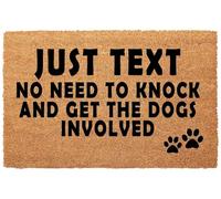 Roseley 45 x 75cm Coir Door Mat With Personalised Print Text & Paw Prints House Warming Gift For Pet Parents Personalised Entrance Mat Welcome Rug Anti Slip Backing