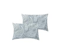 Roseley 600TC Jacquard Duvet Cover Set 80 Percent Cotton Ornamental Bed Set Covers Soft & Warm Extra Pillowcases Available [Silver Paisley, 2 Housewife Cases]