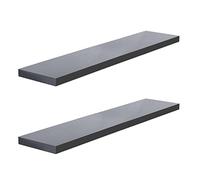 Roseley 80cm High Gloss Floating Shelves Set of 2 Wall Mounted Storage For Bathroom Bedroom Kitchen Office Living Room Book Display [Grey]