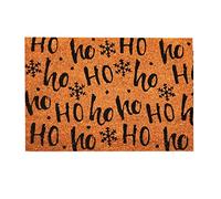 Roseley Christmas Doormat 40 x 60cm Natural Coir Coconut Runners Decorative Welcoming Xmas Mat Home Office Entrance Hallway [Ho Ho HO (Black)]