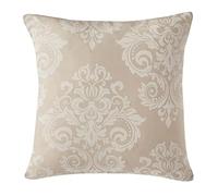 Roseley Cotton Rich Jacquard Cushion Covers 45 x 45cm Floral Prints Zipped Machine Washable Strong & Smooth [Natural 225], 45 x 45 Centimeters