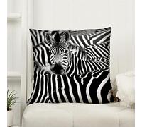 Roseley Decorative Cushion Covers With Cushion Inner Pads Digital Animal Print 45 x 45cm Throw Pillows Fillers & Cases [Zebra, 1pc]