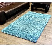 Roseley Modern Shaggy Rug No Shedding Super Soft Fluffy Office Living Room Bedroom Carpet Small Medium Large 4cm Pile Oeko- Tex [110 x 170cm, Teal]