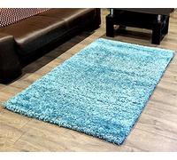 Roseley Modern Shaggy Rug No Shedding Super Soft Fluffy Office Living Room Bedroom Carpet Small Medium Large 4cm Pile Oeko- Tex [60 x 110cm, Teal]