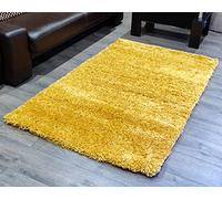 Roseley Modern Shaggy Rug No Shedding Super Soft Fluffy Office Living Room Bedroom Carpet Small Medium Large 4cm Pile Oeko- Tex (80 x 150cm, Mustard Gold)