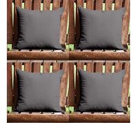Roseley Waterproof Cushion Cover With Cushion Insert Pad Scatter Pillow 45 x 45cm Outdoor Throw Pillows With Removable Cases Garden Patio Sofa Cushion Fillers [Grey, Set of 4]