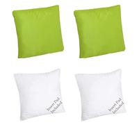 Roseley Waterproof Cushion Cover With Cushion Insert Pad Scatter Pillow 45 x 45cm Outdoor Throw Pillows With Removable Cases Garden Patio Sofa Cushion Fillers [Lime Green, Set of 2]