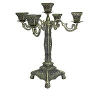 Roselife 5 arms candel holder,5 arms Candelabra,European Style Metal Candle Holder for Home Wedding Christmas Party Decoration (Golden,Bronze,Blue,Red) (Bronze (square cup style))