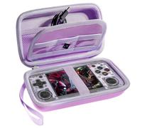 Roseliya Hard Carrying Case for RG35XX H Retro Handheld Game Console, Game Travel Storage Holder with Mesh pocket and Accessory Pockets for TF/MicroSD Card, USB Cable- Box Only (Purple)
