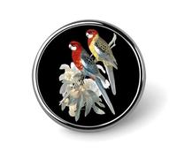 Rosella Parrots Bird Round Badge Pin Brooch Button Stylish Decorative for Clothes Backpacks