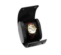 ROSELLE Watch Case for Men and Women with Suede Lining - Watch Roll Travel Case - Storage Organizer and Display(Black Cross-1 Slot)