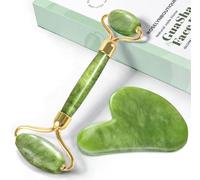 ROSELYNBOUTIQUE Gua Sha Facial Tools & Face Roller for Wrinkless Natural Skincare Tool Jade Roller Guasha Tool for Face Facial Massager (Green)