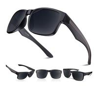 Rosemal Polarized Sunglasses for Women Men Sports Sunglasses for Driving Cycling Running Fishing Hiking Golf UV400 TR90, Black, IN