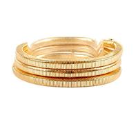 Rosemarie & Jubalee Women's Sleek And Stylish Omega Chain Coil Stretch Bracelet Set, 7.25", One Size, Metal, no gemstone