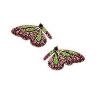 Rosemarie & Jubalee Women's Stunning Gold Tone Butterflies With Glittering Crystal Rhinestone Wings Post Back Earrings, 1.5", Standard, Metal Glass, crystal