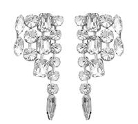 Rosemarie & Jubalee Women's Stunning Statement Waterfall Design Crystal Rhinestone Hypoallergenic Post Earrings, 3.25", 3.25", Metal Glass, crystal