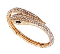 Rosemarie & Jubalee Women's Stunning Three Dimensional Gold Tone Statement Crystal Rhinestone Encrusted Serpent Snake Statement Jewelry Pieces, Standard, Crystal, Crystal