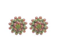Rosemarie & Jubalee Women's Timeless Classic Simulated Pearl And Crystal Rhinestone Cluster Clip On Earrings, 1.5", 1.5 Inches, Glass, crystal faux pearl