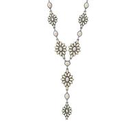Rosemarie & Jubalee Women's Vintage Western Y-Drop Necklace, Howlite Stone, Natural White, 24" with 3" Extender