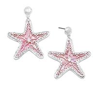Rosemarie & Jubalee Women's Whimsical Sea Creatures Colorful Natural Shell Statement Hypoallergenic Post Back Dangle Earrings, Metal Shell, shell