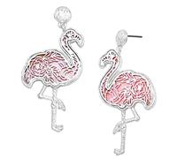 Rosemarie & Jubalee Women's Whimsical Sea Creatures Colorful Natural Shell Statement Hypoallergenic Post Back Dangle Earrings, Metal Shell, shell