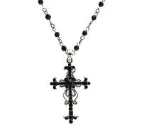 Rosemarie's Religious Gifts Women's Stunning Vintage Vibes Crystal Rhinestone Christian Cross Pendant Necklace Earrings Easter Gift Set, 18"+3" Extender, Gemstone Metal, Crystal