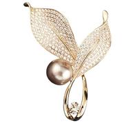 Rosemary Brooch Elegant Women's Pearl Floral Pin Delicate Chic Suit Accessory for Office Daily Wear Gift