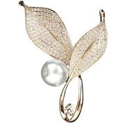 Rosemary Brooch Elegant Women's Pearl Floral Pin Delicate Chic Suit Accessory for Office Daily Wear Gift