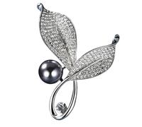 Rosemary Brooch Elegant Women's Pearl Floral Pin Delicate Chic Suit Accessory for Office Daily Wear Gift
