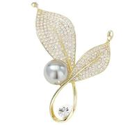 Rosemary Brooch Elegant Women's Pearl Floral Pin Delicate Chic Suit Accessory for Office Daily Wear Gift