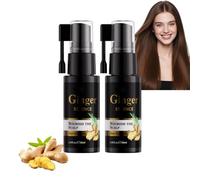 Rosemary Ginger Hair Thickening Spray with Biotin Castor Oil, Volumizing Scalp Mist for Thinning Hair, Strengthening Non-Greasy Leave-In Hair Serum with Keratin for Men Women, 1 fl oz / 30ml (2p)