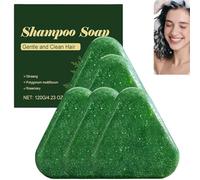 Rosemary & Ginger Triangle Solid Shampoo Bar, Hair Strengthening Green Shampoo Soap, Volumizing Anti-Dandruff Oil Control Shampoos Bar for Women, Travel-Sized Gentle Cleansing Hair Care Bars. (5PCS)