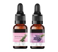 Rosemary & Lavender Essential Oil Combo (Pack of 2 - 15ml Each) | 100% Pure, Undiluted & Ecocert Cosmos Organic Certified | For Thick Hair, Hair Fall Control, Shiny Skin, Acne Care, Relaxation & Sleep