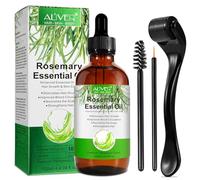 Rosemary Oil for Hair Growth 120 ml with Derma Roller 0.25mm, 100% Pure Rosemary Essential Oil for Eyelashs, Eyebrows, Face, Skin Care, Body Massage, Nourishes The Scalp, Improve Blood Circulation