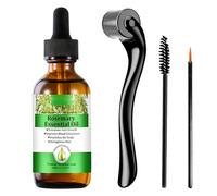 Rosemary Oil for Hair Growth Natural Organic Rosemary Essential Oil and Derma Roller Diluted for Eyelash Beard Eyebrows Face Skin Care Hair Loss Treatment Nourishes The Scalp Improve Blood Circulation