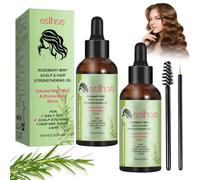 Rosemary Oil Hair Growth, Pack of 2, 60 ml, 100% Pure Rosemary Oil for Hair, Stimulates Hair Growth, Rosemary Essential Oil, for Body Massage, Nourishes the Scalp, Improves Blood Circulation