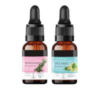 Rosemary & Tea Tree Essential Oil Combo (Pack of 2 - 15ml Each) | 100% Pure, Natural, Organic Certified & Undiluted | for Hair Growth, Hair Fall Control, Scalp Nourishment & Skin Care
