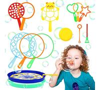 ROSEMO 15 Pcs Giant Bubble Wands Set for Kids, Large Bubble Making Wand Kit, Summer Garden Games, Outdoor Activity Toys