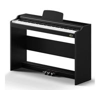 Rosen P35 Beginner 88 Key Digital Piano Full Size Weighted Keyboard with Furniture Stand, Black Portable Electric Piano, 3-Pedal Unit