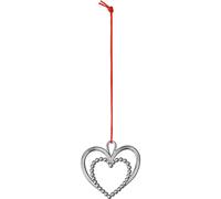 Rosendahl Copenhagen - Pearl Heart Christmas Decoration 6.5 cm, Silver - Silver
