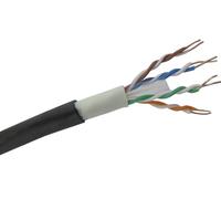 RosenetSys 25m Cat6 Heavy Duty External SOLID COPPER Double Lined UTP Network Cable for Outdoor Use BLACK Coiled 50m 100m 305m
